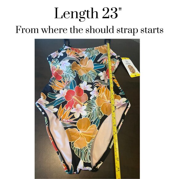 NWT Hurley womens one piece swimsuit padded bra fully lined tropical print Small - Picture 5 of 10